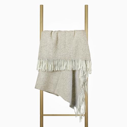 Wolldecke 140x200, 100% Schurwolle, warme & langlebige Decke, weiche Wohndecke Wolle, kuschelige Decke Wolle für Sofa & Bett, Hochwertige Schurwolldecke mit Fransen - Nostra ZELANDIA Wool Blanket von NOSTRA SINCE 1991