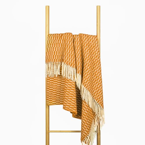 Wolldecke 140x200, 100% Schurwolle, warme & langlebige Decke, weiche Wohndecke Wolle, kuschelige Decke Wolle für Sofa & Bett, Hochwertige Schurwolldecke mit Fransen - Nostra ZELANDIA Wool Blanket von NOSTRA SINCE 1991