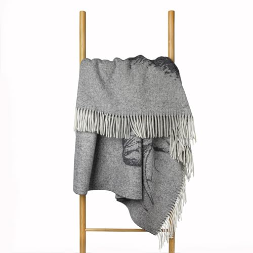 Wolldecke 140x200, 100% Schurwolle, warme & langlebige Decke, weiche Wohndecke Wolle, kuschelige Decke Wolle für Sofa & Bett, Hochwertige Schurwolldecke mit Fransen - Nostra ZELANDIA LUX Wool Blanket von NOSTRA SINCE 1991
