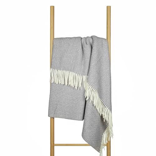 Wolldecke 140x200, 100% Schurwolle, warme & langlebige Decke, weiche Wohndecke Wolle, kuschelige Decke Wolle für Sofa & Bett, Hochwertige Schurwolldecke mit Fransen - Nostra ZELANDIA Wool Blanket von NOSTRA SINCE 1991