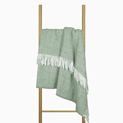 Wolldecke 140x200, 100% Schurwolle, warme & langlebige Decke, weiche Wohndecke Wolle, kuschelige Decke Wolle für Sofa & Bett, Hochwertige Schurwolldecke mit Fransen - Nostra ZELANDIA Wool Blanket von NOSTRA SINCE 1991