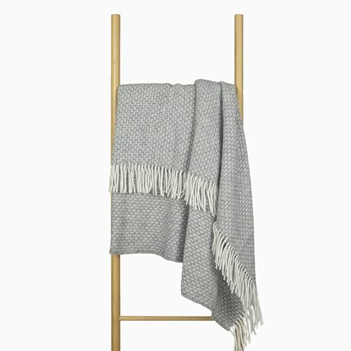 Wolldecke 140x200, 100% Schurwolle, warme & langlebige Decke, weiche Wohndecke Wolle, kuschelige Decke Wolle für Sofa & Bett, Hochwertige Schurwolldecke mit Fransen - Nostra ZELANDIA Wool Blanket von NOSTRA SINCE 1991