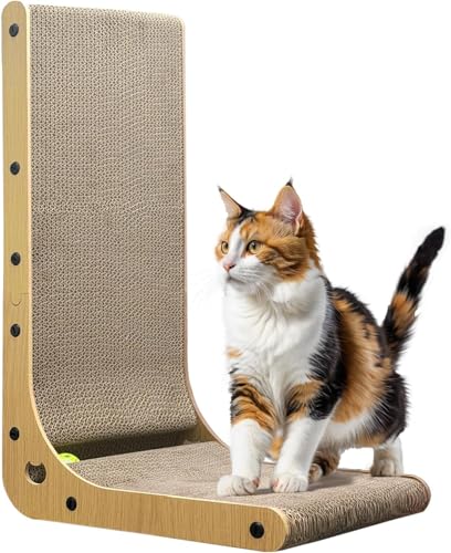 NOT JUST A BOX - Kratzbaum für Katzen in L-Form aus Karton - Höhe 68 cm, modernes Design, ideal zum Schärfen der Nägel und zum Spielen von NOT JUST A BOX