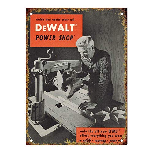 NOT DeWalt Power Shop Power Tool Wand Dekoration Retro Metallplakat Zinn Zeichen gemalt Kunst Dekoration Plaque Warnung Cafe Garage Party Spielzimmer von NOT