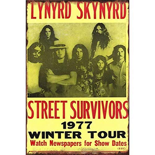 NOT Lynyrd Skynyrd Street Survivors Wand Dekoration Retro Metallplakat Zinn Zeichen gemalt Kunst Dekoration Plaque Warnung Cafe Garage Party Spielzimmer von NOT