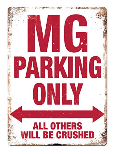 NOT MG Parking Only Wand Dekoration Retro Metallplakat Zinn Zeichen gemalt Kunst Dekoration Plaque Warnung Cafe Garage Party Spielzimmer von NOT