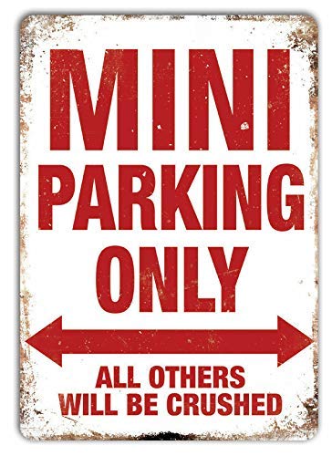 NOT Mini Parking Only Wand Dekoration Retro Metallplakat Zinn Zeichen gemalt Kunst Dekoration Plaque Warnung Cafe Garage Party Spielzimmer von NOT