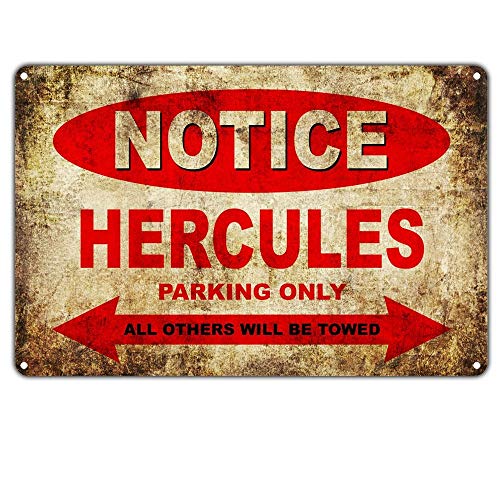 Notice Hercules Motorcycles Parking Only Wand Dekoration Retro Metallplakat Zinn Zeichen gemalt Kunst Dekoration Plaque Warnung Cafe Garage Party Spielzimmer von NOT