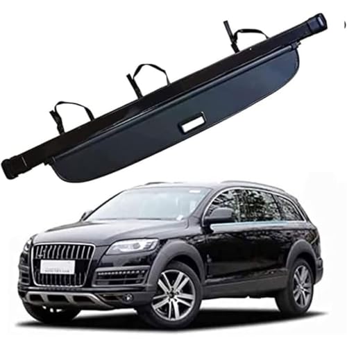 NoteDi Auto Einziehbare Laderaumabdeckung Kofferraumabdeckung Rollo für Au-di Q7 4L 2009-2015, Hintere Kofferraum Ablagen Hutablage Schutz Abdeckung von NoteDi
