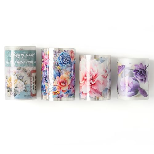 NOTIONSLAND 4 Rolls ästhetisches Washi Tape Set, PET Washi Tape, Multi-Muster dekoratives Washi Tape für Journaling, Bullet Journals, Planer, Kunst für Handwerk ——Geschenkbox von NOTIONSLAND