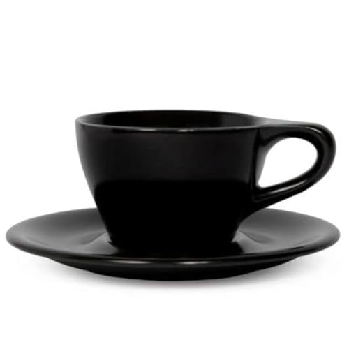 notNeutral LINO Porzellantasse und Untertasse (Schwarz, klein Latte, 2) von NOTNEUTRAL