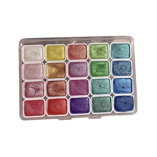 20 Colors Watercolor Painting Set, Metallic Watercolor Paint Set, Glitter Watercolour Solid Paint Box, Pearlescent Watercolor Paint, for Artists Painting Lovers Beginner (1ml*B) von NOTRYA