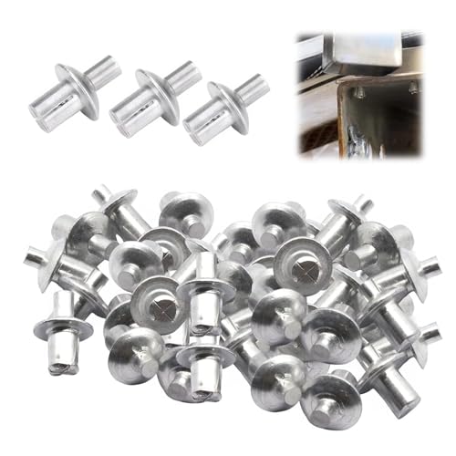 Aluminiumkernnieten mit Rundem Kopf, Spreiznieten aus Aluminium mit Schlagtyp, Aluminium-Kernnieten mit halbrundem Kopf (50pcs) von NOTRYA