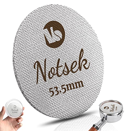 NOTSEK Puck Screen 54mm, Espresso Sieb für Siebträger, mit Acryl Aufbewahrungsbox, 1.7mm Dicke 150μm, Edelstahl 316L, Wiederverwendbar Puckfilter, Kaffee Siebträger Unteres Duschsieb von NOTSEK