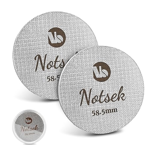 NOTSEK Puck Screen 58mm, 2 Stück 1mm/1.7mm Dicke Espresso Sieb für Siebträger, 150μm Edelstahl 316 Kaffee Puck Screen 58.5 mit Acryl Aufbewahrungsbox, Siebträger Zubehör für Kaffeemaschine von NOTSEK