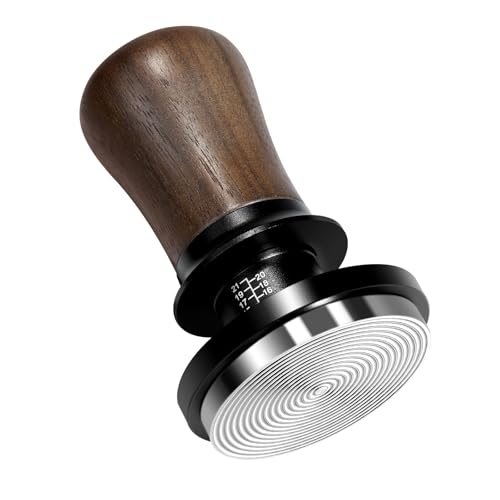 NOTSEK Tamper 54mm, 30lbs Druckregulierend Espresso Tamper, Self Levelling Kalibriert Feder Kaffee Tamper mit Edelstahl Base Walnuss Griff für Sage Barista Express 54mm Siebträger von NOTSEK
