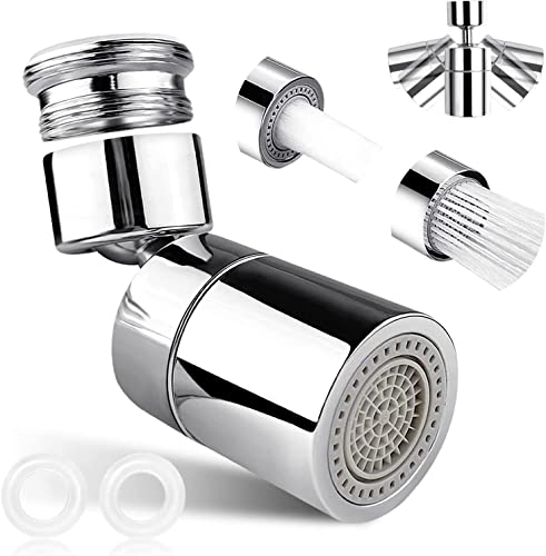 Wasserhahn Luftsprudler,2 SprüHfunktion Wasserhahn Strahlregler M24 M22 80° GroßEr Winkel Einstellbar 360 Grad Schwenkbarer Doppelfunktional Wassersparender für KüChe/Bad Wasserhahn Aufsatz von NOTSEK