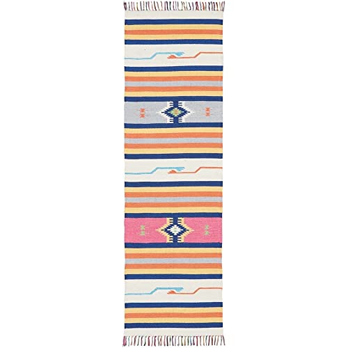 NOURISON Baja Tribal Teppich, elfenbeinfarben, 70 x 200 cm, leicht zu reinigen, fusselfrei, Schlafzimmer, Wohnzimmer, Esszimmer, Küche (2 x 7) von NOURISON