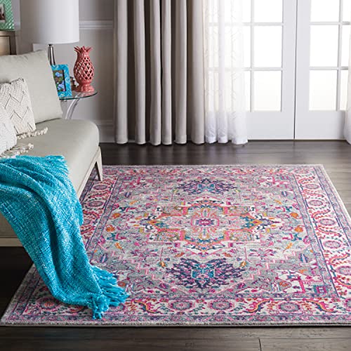 NOURISON Passion Persisches Medaillon, Hellgrau/Rosa, 122 x 182 cm von NOURISON