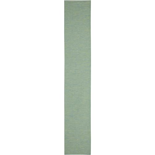 NOURISON Positano Teppich für den Innen- und Außenbereich, 60 x 30 cm, Blau/Grün, einfache Reinigung, fusselfrei, Schlafzimmer, Wohnzimmer, Esszimmer, Hinterhof, Deck, Terrasse (2 x 10) von NOURISON