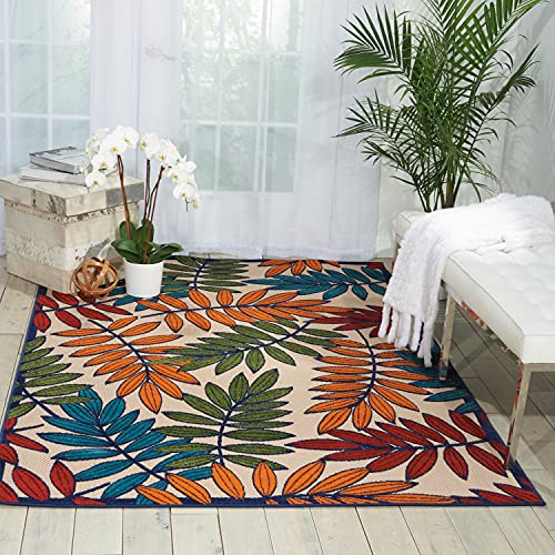 NOURISON Aloha Teppich für drinnen und draußen, Blumenmuster, Mehrfarbig, 1,5 x 2,4 m von NOURISON