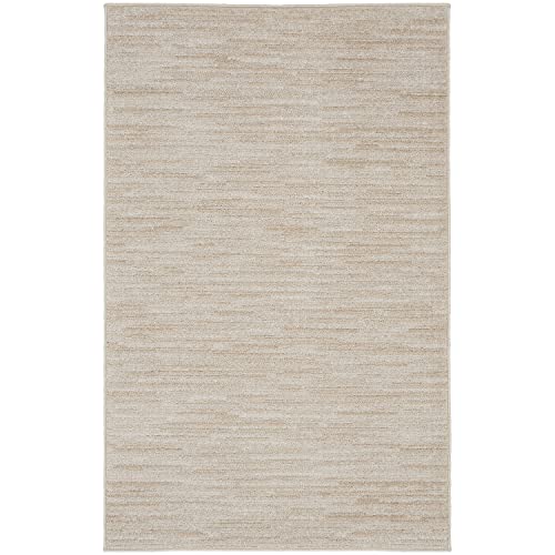 Nourison Essentials Teppich für den Innen- und Außenbereich, 90 x 150 cm, leicht zu reinigen, fusselfrei, Schlafzimmer, Wohnzimmer, Esszimmer, Hinterhof, Terrasse, elfenbeinfarben von NOURISON