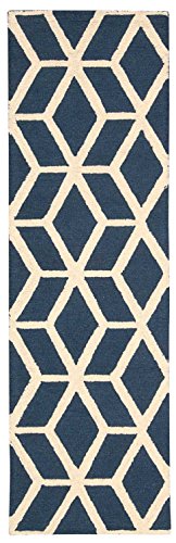 Nourison LIN01 Linear Teppich, Blau/Elfenbeinfarben, 2,29 m x 0,69 m von NOURISON