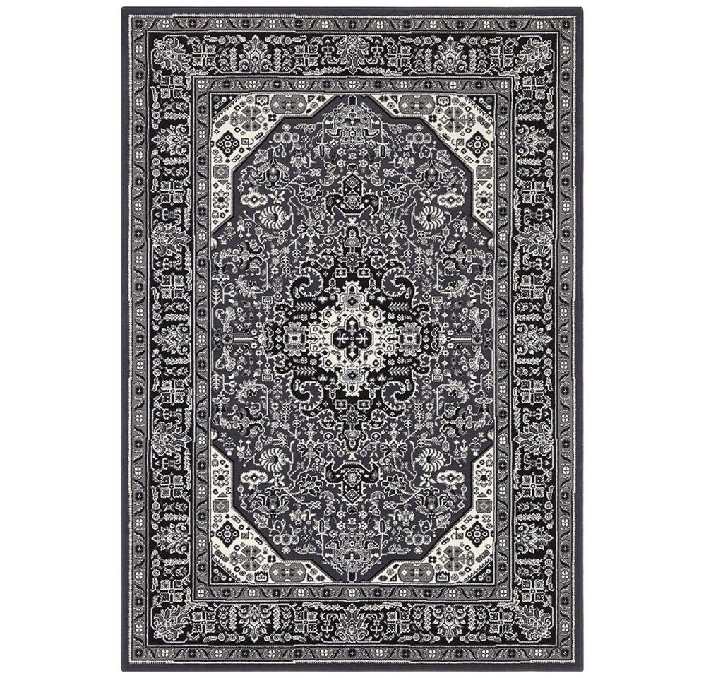 Teppich Orientalischer Kurzflor Teppich Skazar Isfahan Dunkelgrau, NOURISTAN, rechteckig, Höhe: 9 mm von NOURISTAN
