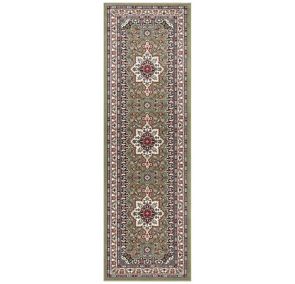 Teppich Orientalischer Kurzflor Teppich Parun Täbriz Grün, NOURISTAN, rechteckig, Höhe: 9 mm von NOURISTAN