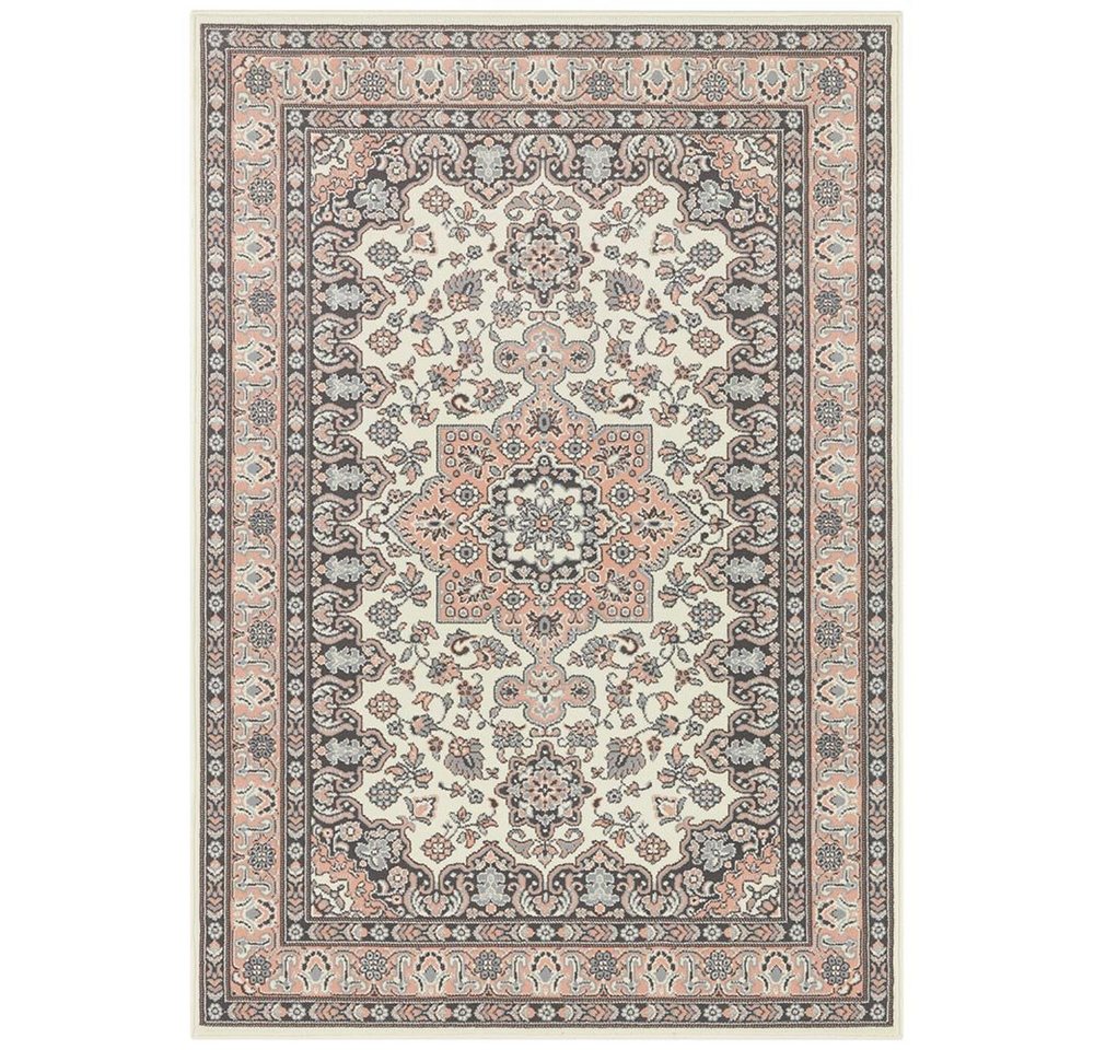 Teppich Orientalischer Kurzflor Teppich Parun Täbriz Creme Rosa, NOURISTAN, rechteckig, Höhe: 9 mm von NOURISTAN