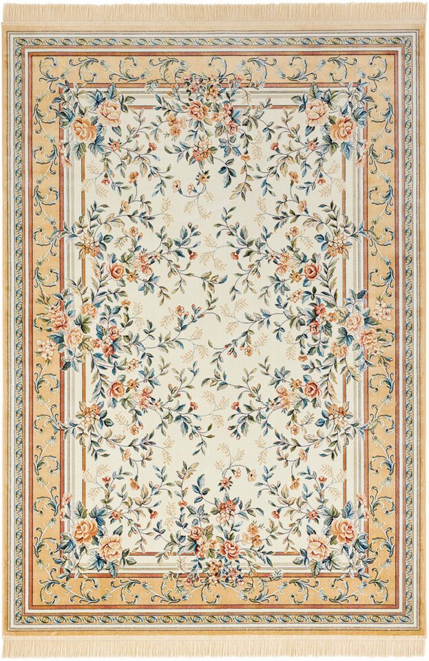 Teppich Antik Flowers, NOURISTAN, rechteckig, Höhe: 5 mm, Orientalisch mit Fransen, Orient, Wohnzimmer, Schlafzimmer, Esszimmer von NOURISTAN