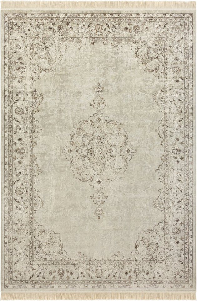 Teppich Orient Vintage Medaillon, NOURISTAN, rechteckig, Höhe: 5 mm, Orientalisch mit Fransen, Orient, Wohnzimmer, Schlafzimmer, Esszimmer von NOURISTAN