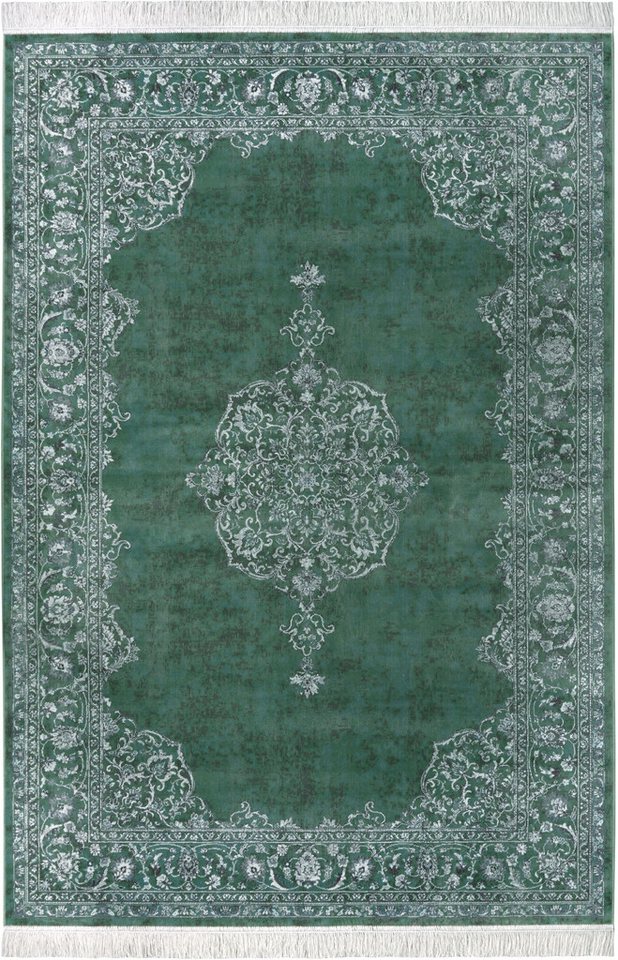 Teppich Orient Vintage Medaillon, NOURISTAN, rechteckig, Höhe: 5 mm, Orientalisch mit Fransen, Orient, Wohnzimmer, Schlafzimmer, Esszimmer von NOURISTAN