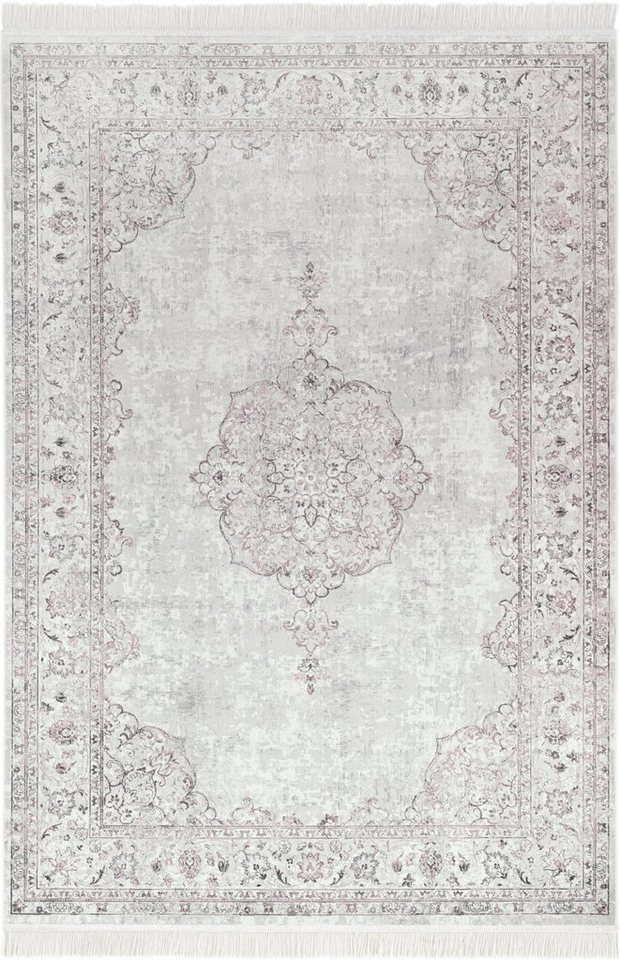 Teppich Orient Vintage Medaillon, NOURISTAN, rechteckig, Höhe: 5 mm, Orientalisch mit Fransen, Orient, Wohnzimmer, Schlafzimmer, Esszimmer von NOURISTAN