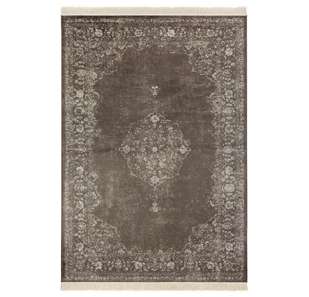 Teppich Orientalischer Samt Teppich Fransen Oriental Vintage Schwarz, NOURISTAN, rechteckig, Höhe: 5 mm von NOURISTAN
