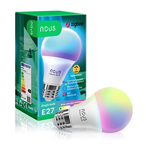 NOUS P3Z - ZigBee glühbirne e27 led warmweiss - RGB tuya smart life Dimmbare glühbirnen lampe mit fernbedienung Decor licht birne zubehör Dimmbar lampen Leuchtmittel Alexa echo Google Home assistant von NOUS