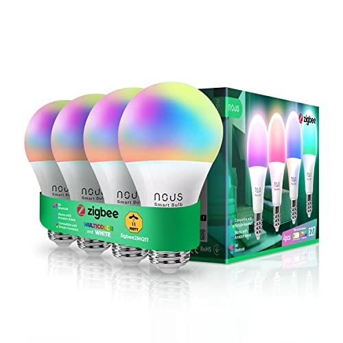 NOUS P3Z - ZigBee glühbirne e27 led warmweiss - RGB tuya smart life Dimmbare glühbirnen lampe mit fernbedienung Decor licht birne zubehör Dimmbar lampen Leuchtmittel Alexa echo Google Home assistant von NOUS