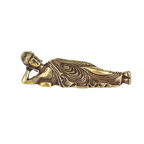 NOUVARis Mini Retro Goldene Liegende Buddha Statue Buddha Skulptur Figuren Kupfer Reines Messen Dekoration Buddha von NOUVARis
