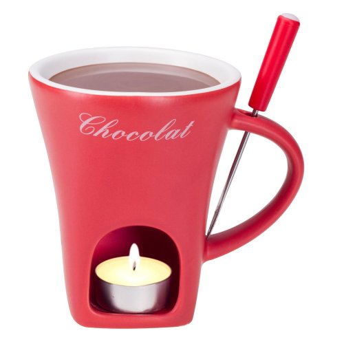 Nouvel Schokoladenfondue-Set Tasse 3-teilig rot von NOUVEL