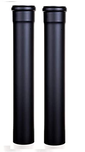 Pelletabgasrohr schwarz linear Durchmesser 80 mm 25 50 100 schwarz für Schornstein (D 80 mm H1000 - 2 Stück) von NOVA ITALF