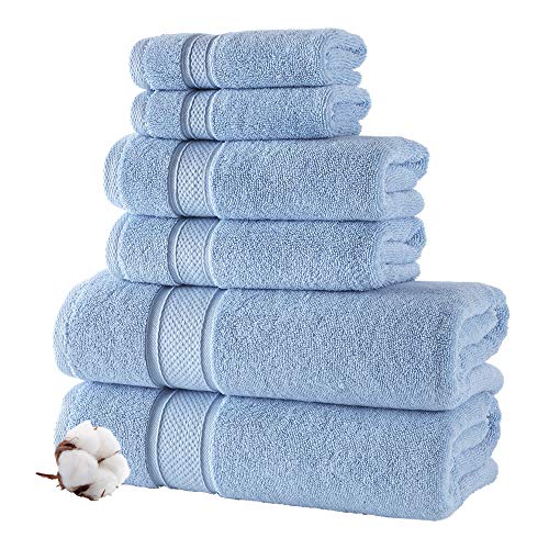NOVA Luxury Linen - Hotelqualität türkisches Handtuch-Set für Badezimmer (6-teiliges Handtuch-Set, himmelblau) von NOVA Luxury Linen
