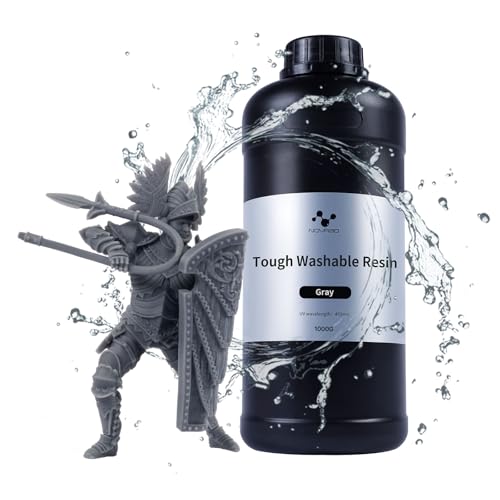 NOVA3D [Tough Resin-Gray], Wasser Waschbares ABS-Like, 3D Printer Photopolymer Resin Geruchsarm Hochpräzises 405nm UV-härtendes Harz für LCD 3D-Drucker, 1000g von NOVA3D