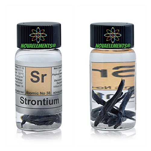 Strontium Metall Element 38, 99,9% 1g in Glasflasche - Strontium Metal Element 38, 1g 99,89 aus Glas von Novaelements