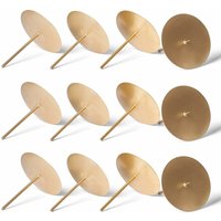 12x Novaliv Kerzenständer Kerzenpick, Kerzenpin, Kerzenhalter, 12x Mit Dorn 10 cm Gold von NOVALIV