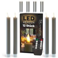 12x Novaliv LED-Kerze echtwachs geripptkerzen 12x Novaliv LED-Kerze echtwachs geripptkerzen von NOVALIV