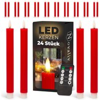 24x Novaliv LED-Kerze ECHTWACHS geripptkerzen von NOVALIV