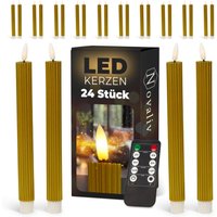 24x Novaliv LED-Kerze echtwachs geripptkerzen von NOVALIV