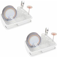 2x Novaliv Abtropfwanne Abtropfgestell und Abtropfschale Weiss von NOVALIV