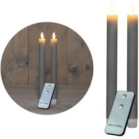 2x Novaliv led Kerze Echtwachskerzen Grau Taupe 2x Novaliv led Kerze Echtwachskerzen Grau Taupe von NOVALIV