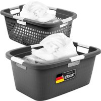 2x Novaliv Wäschekorb Wäschekorb 40L + Wäschewanne 40L von NOVALIV